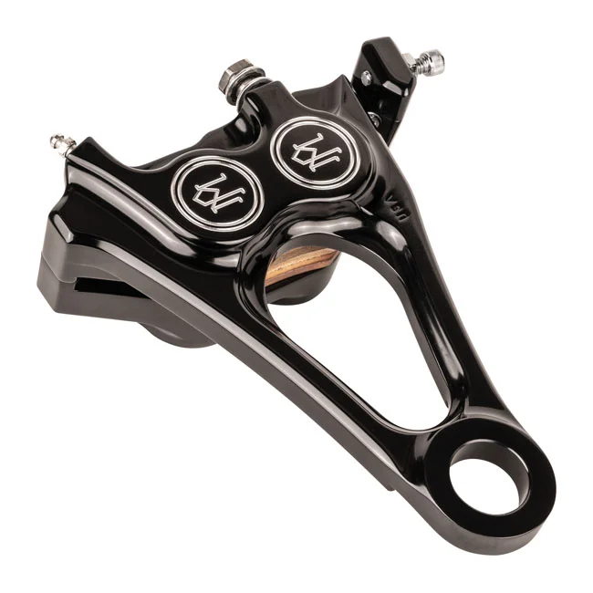 Performance Machine PM, 4-piston one-piece caliper/bracket, rear. Black CC