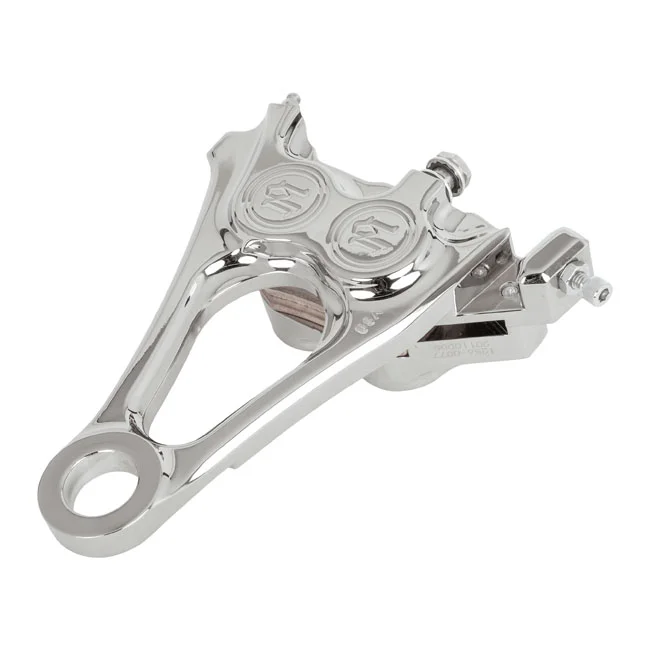 Performance Machine PM, 4-piston one-piece caliper/bracket, rear. Chrome