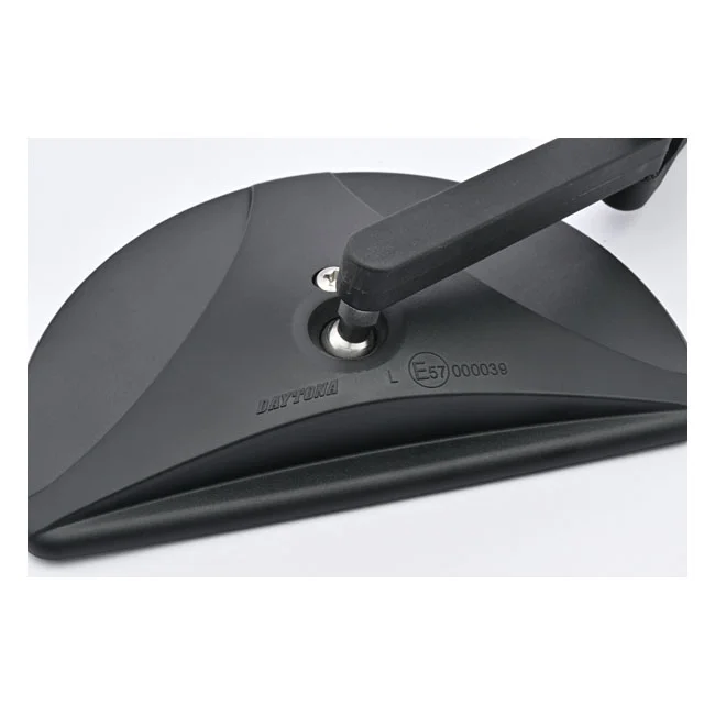 Daytona Clamp-on D-Mirror-19 Half Moon. Black. L&R