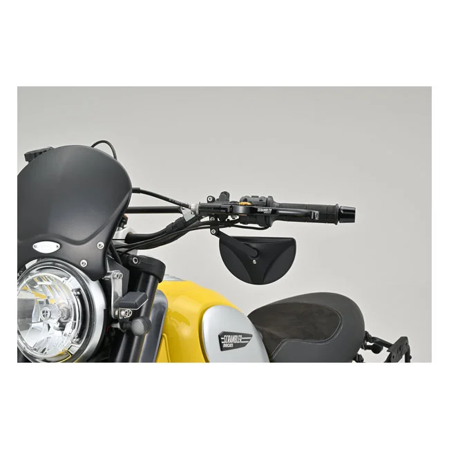 Daytona Clamp-on D-Mirror-19 Half Moon. Black. L&R