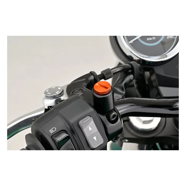 Daytona Mirror hole plug. Orange. RHT