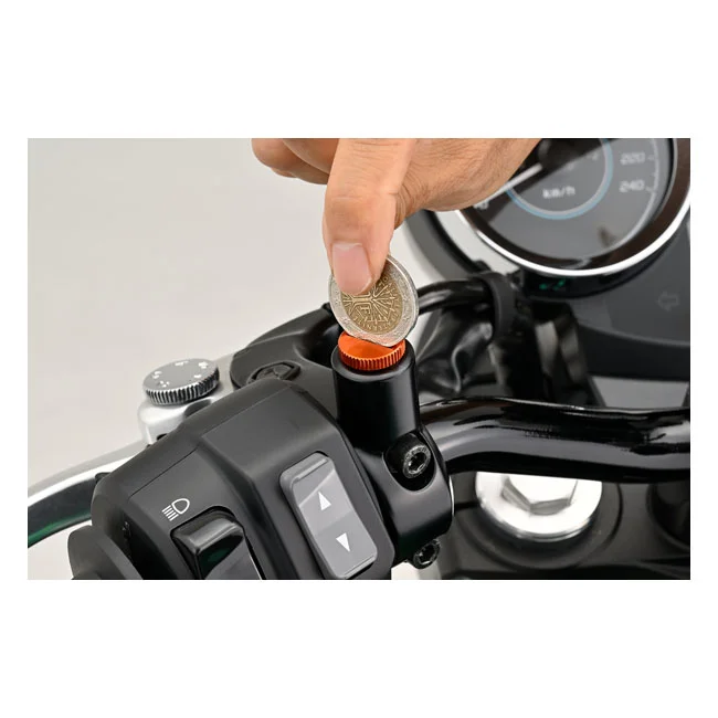 Daytona Mirror hole plug. Orange. RHT