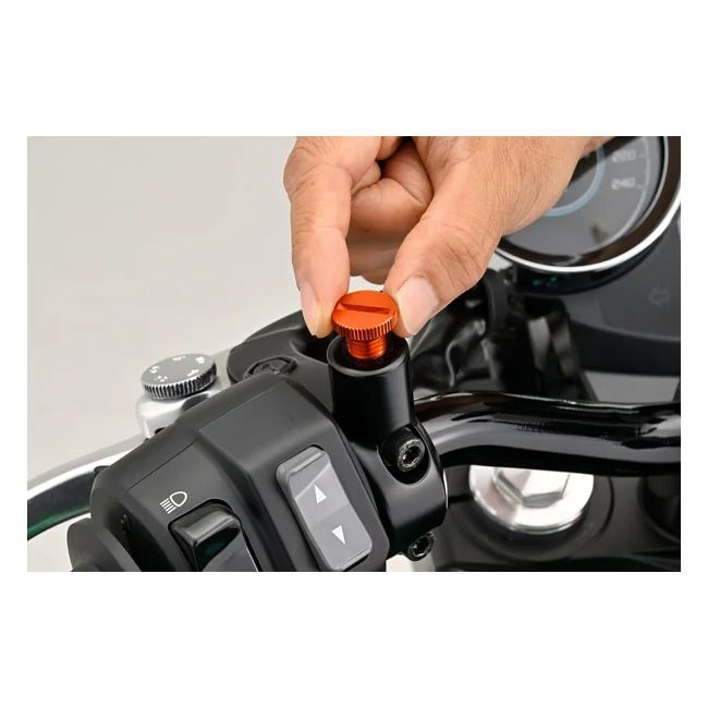 Daytona Mirror hole plug. Orange. RHT