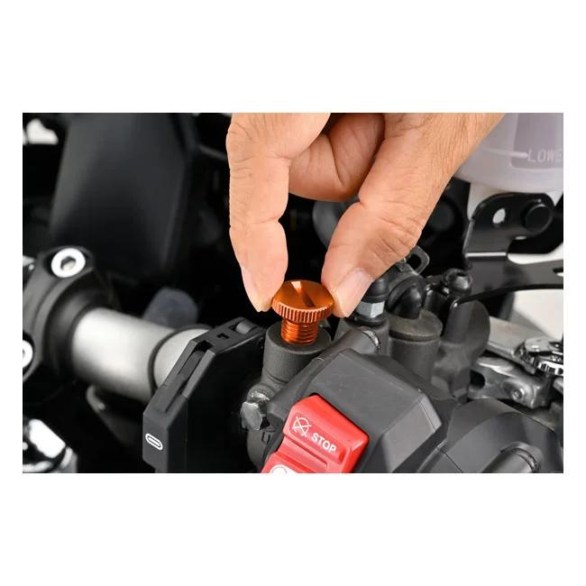 Daytona Mirror hole plug. Orange. LHT