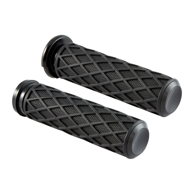 Arlen Ness GRIPS - DIAMOND - TBW - BLACK