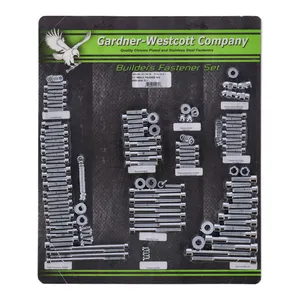 Gardner-Westcott Builders fastener set. Polished chrome allen