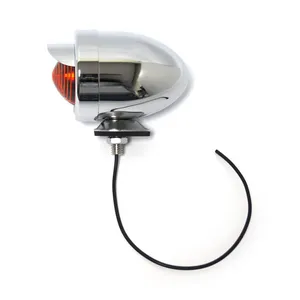 MCS Bullet marker light. chr. Amber lens. SF. stud mount. visor