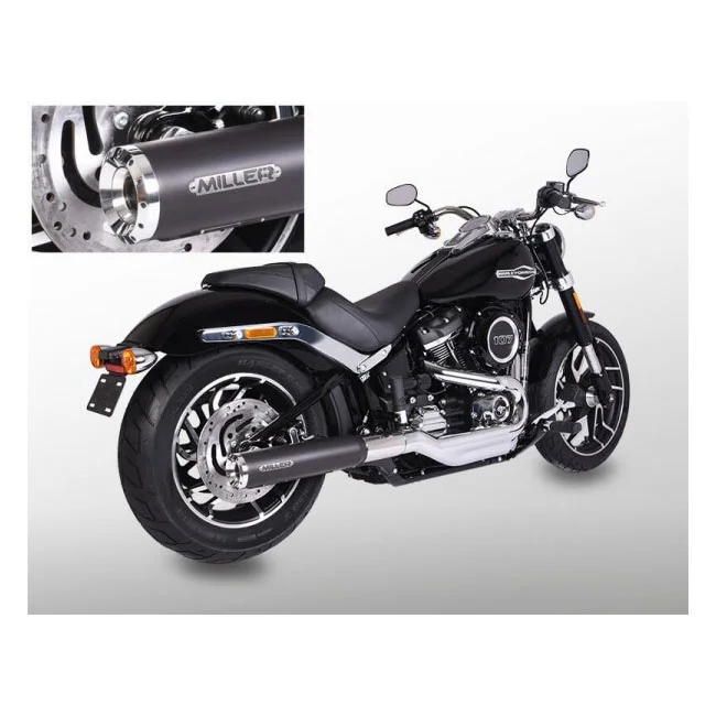 Miller Exhaust Independence 2-1 slip-on muffler. Euro 4. Matt black