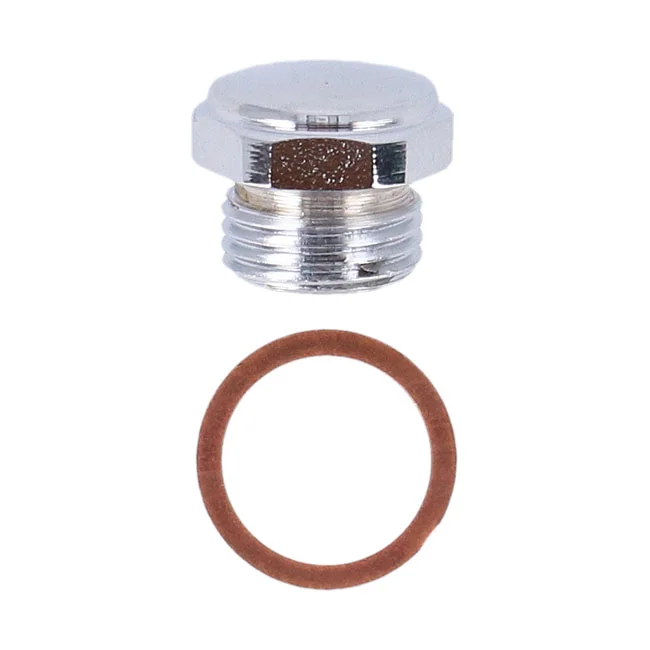 Paughco Timing/drain plug. OEM style allen. Chrome - 720