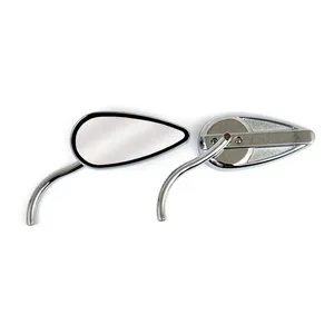 MCS Retro teardrop mirror set. Chrome, radii round stem