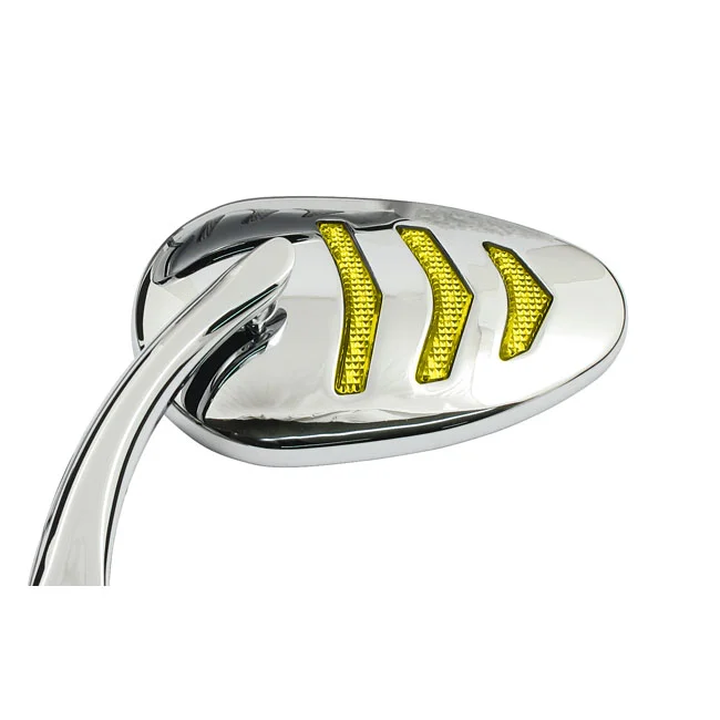 MCS LED billet turn signal mirror set. Chrome - 980744