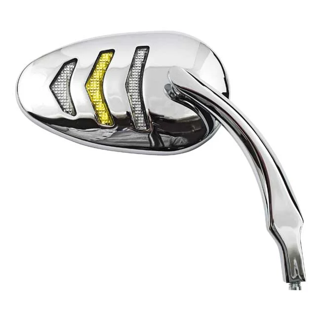 MCS LED billet turn signal mirror set. Chrome - 980744