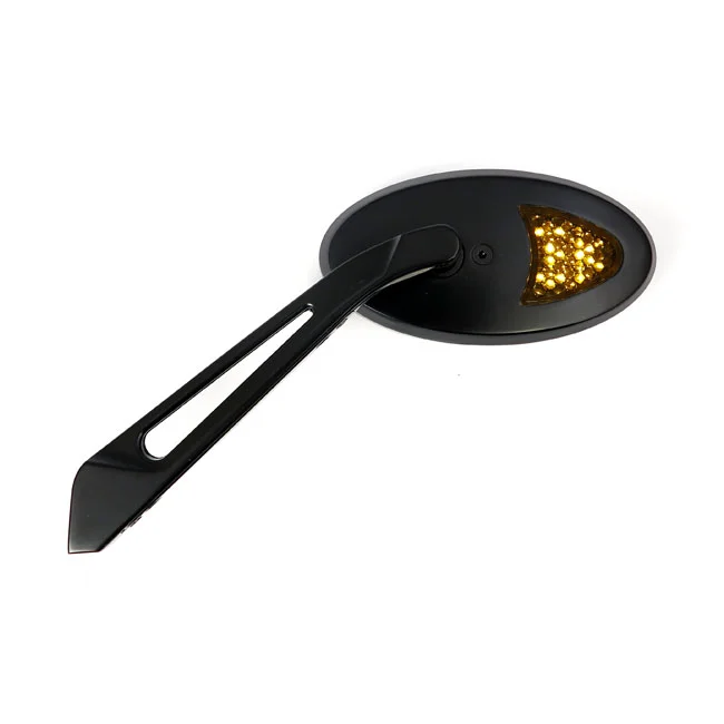 MCS LED cateye turn signal mirror set. Black, amber front lens - 980826