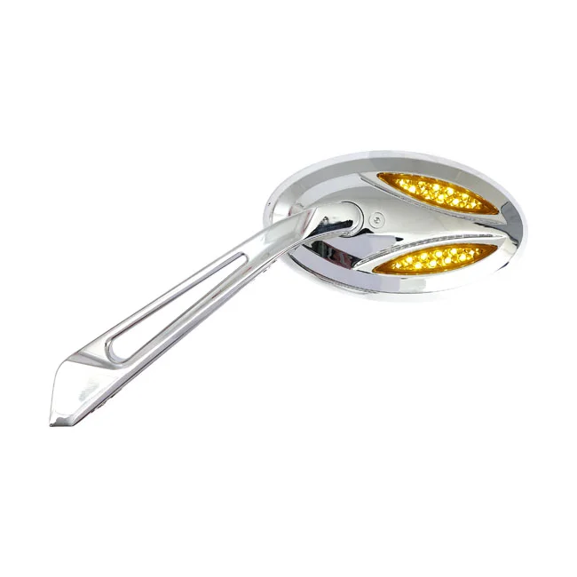 MCS Cateye LED turn signal mirror set. Chrome - 980827