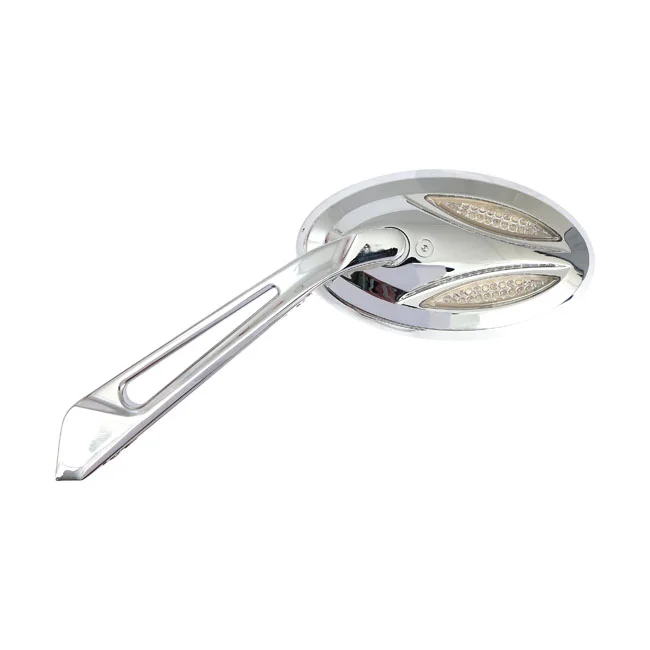 MCS Cateye LED turn signal mirror set. Chrome - 980827