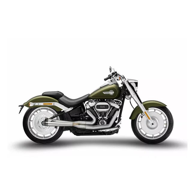 Zard M8 Softail 2-1 Short Cone exhaust system. Plain