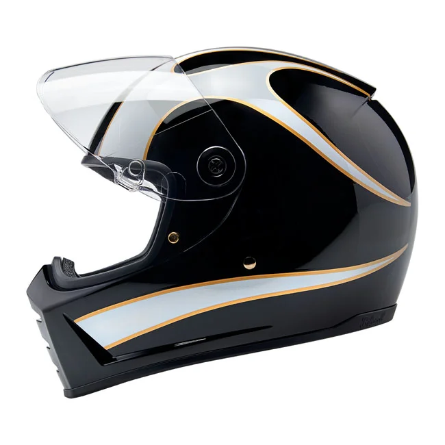 Biltwell Lane Splitter helmet white flames