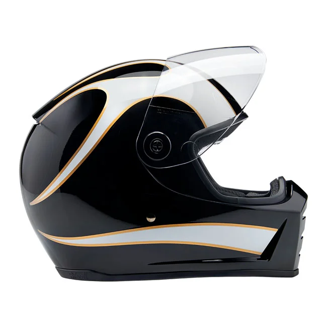 Biltwell Lane Splitter helmet white flames
