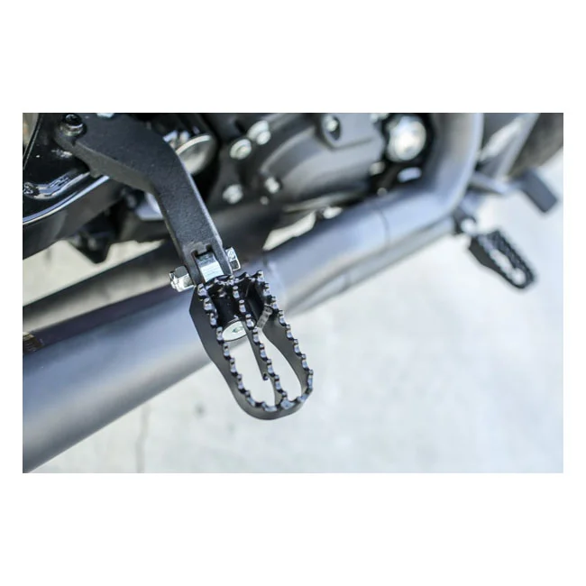 Burly Mini MX style foot pegs. Black