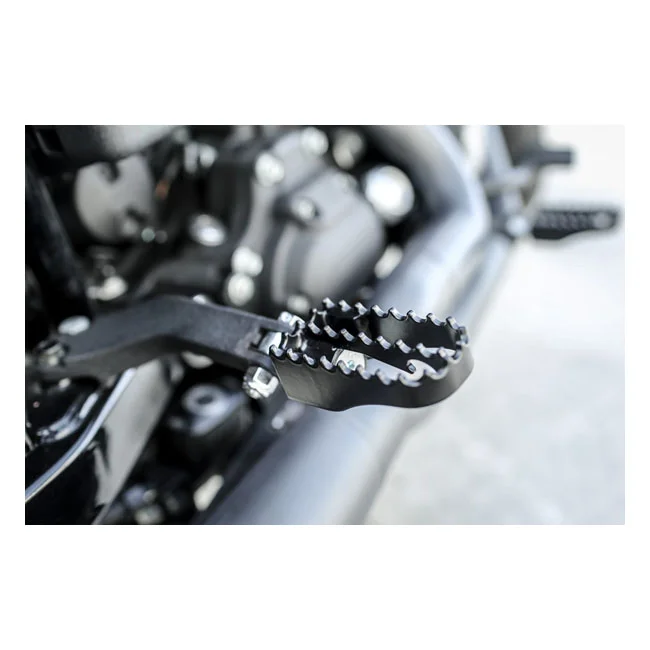 Burly Mini MX style foot pegs. Black
