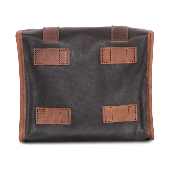 Longride ''Mini'' waxed cotton saddlebag. Khaki
