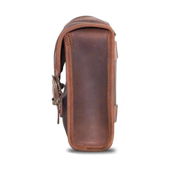 Longride ''Mini'' waxed cotton saddlebag. Khaki