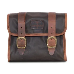 Longride Longride, ''Mini'' waxed cotton saddlebag. Khaki