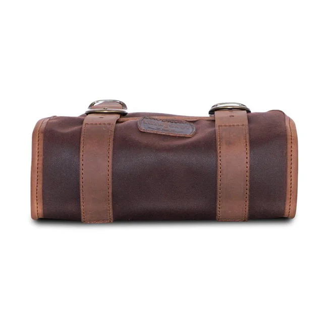 Longride ''Mini'' waxed cotton saddlebag. Marron Brown