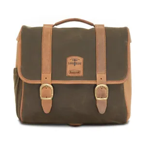 Longride Longride, ''Classic'' waxed cotton saddlebag. Khaki