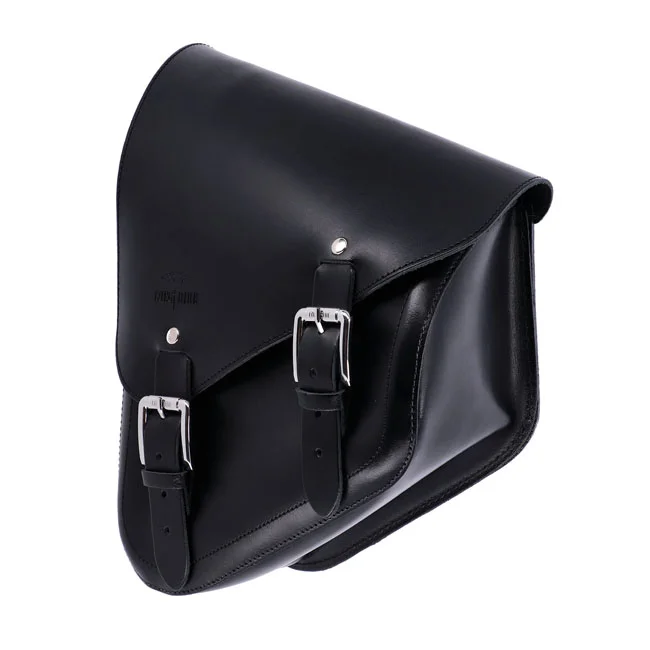Longride Swingarm bag. Smooth, black leather