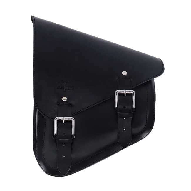 Longride Swingarm bag. Smooth, black leather