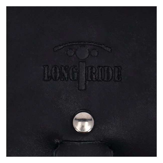 Longride Swingarm bag. Smooth, black leather