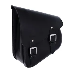 Longride Longride, swingarm bag. Smooth, black leather
