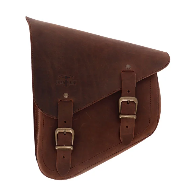 Longride Swingarm bag. Smooth, brown leather