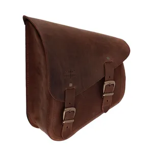 Longride Longride, swingarm bag. Smooth, brown leather