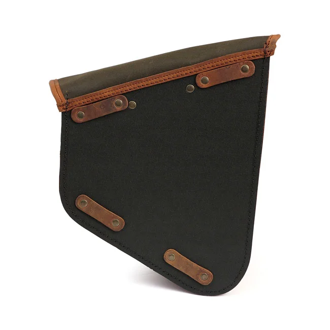 Longride Swingarm bag. Khaki, waxed cotton