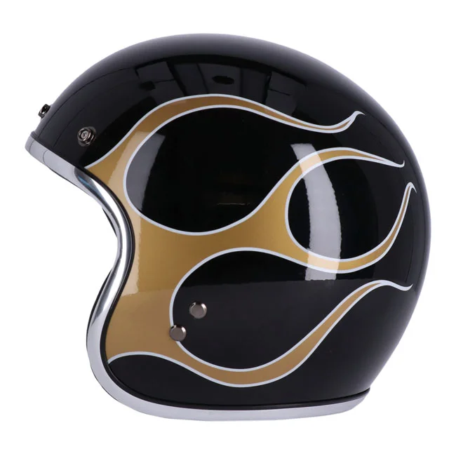 13 and a half company 1/2 Skull bucket helmet flames gold