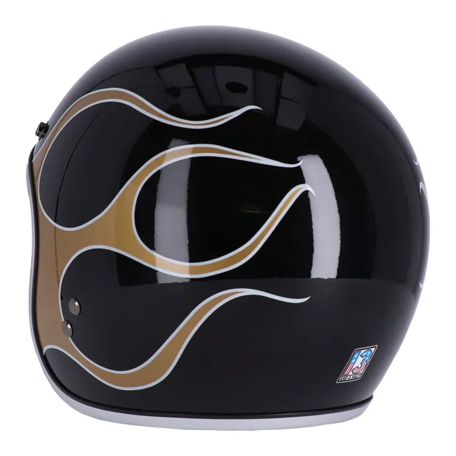13 and a half company 1/2 Skull bucket helmet flames gold