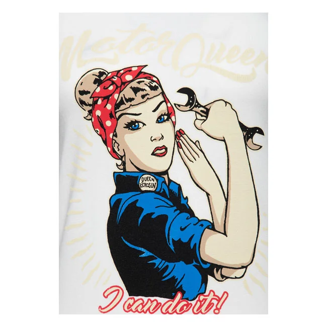 King Kerosin Queen Kerosin Motor Queen I Can Do It t-shirt off white