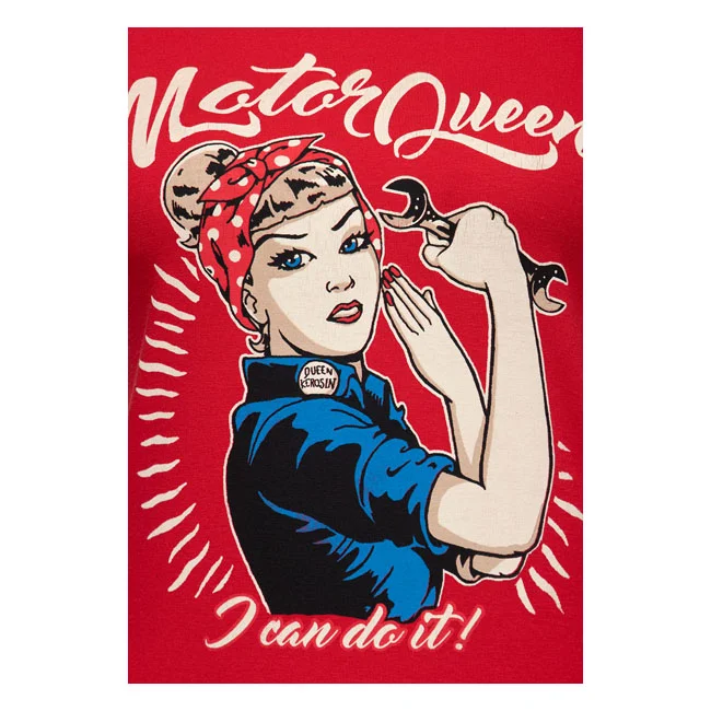 King Kerosin Queen Kerosin Motor Queen I Can Do It t-shirt red