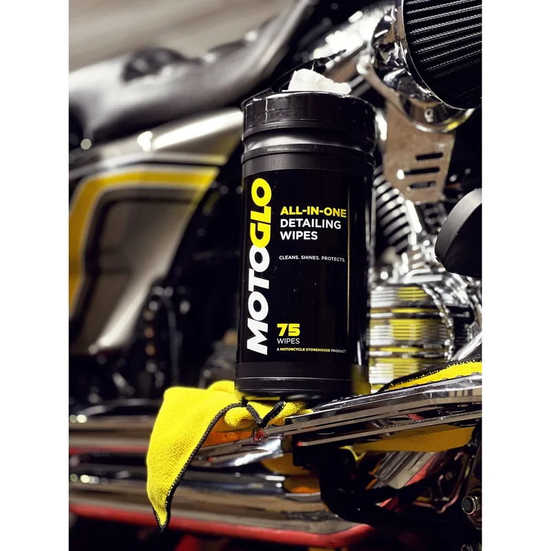 MotoGlo Detailing Wipes dispenser and Microfiber Cloth