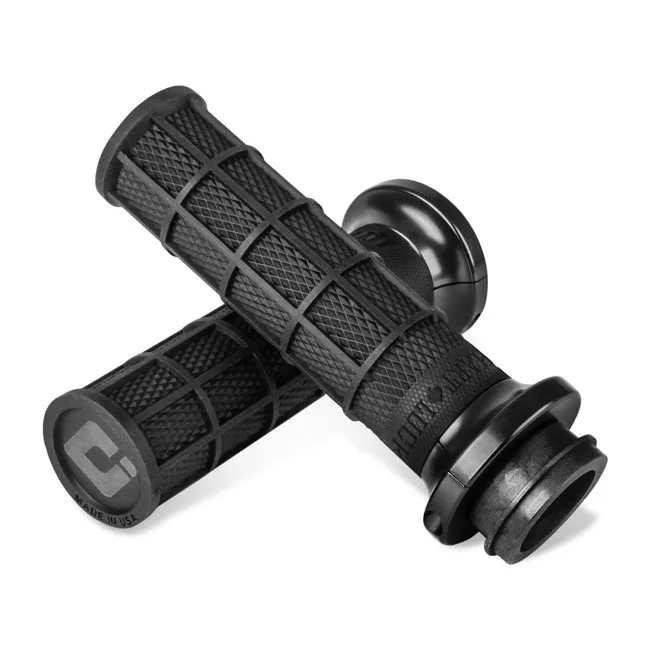 ODI V-Twin lock-on Hart-Luck full-waffle TBW grips. black