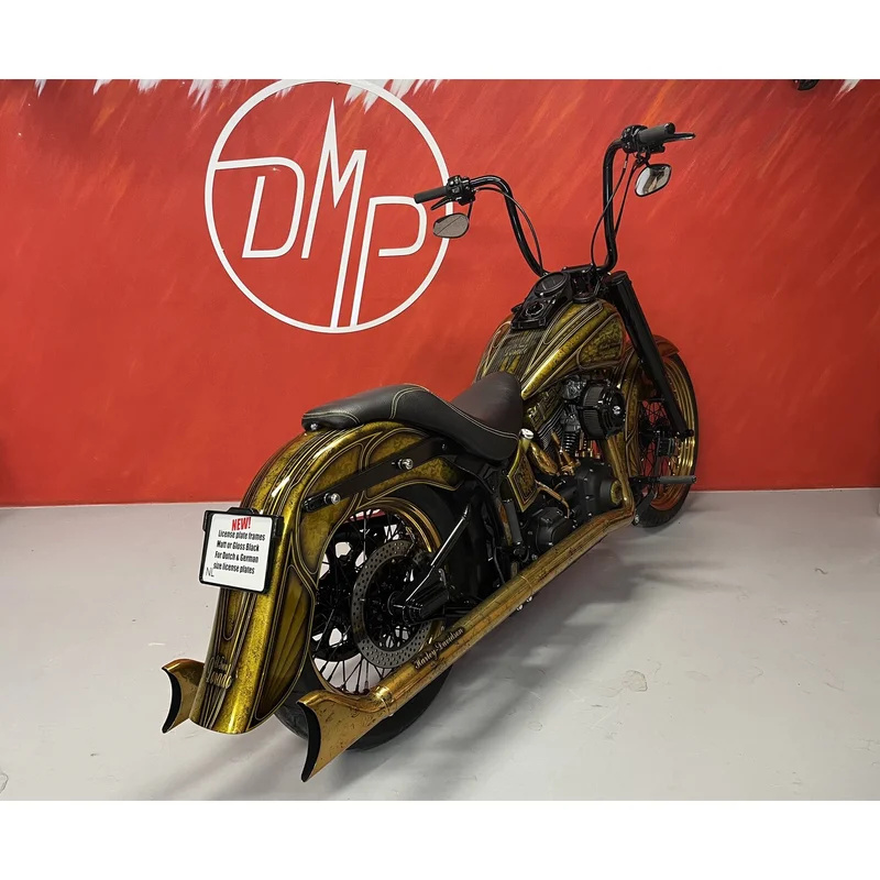 Danish Motorcycle Parts DMP, 3-1 license plate frame 3.0 NL BE. Gloss black