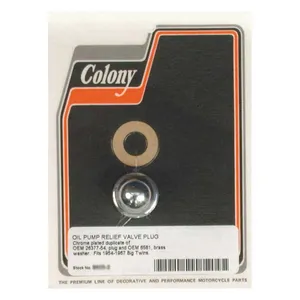 Colony Colony plug, oil pump relief valve