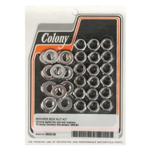 Colony Colony, Shovel rocker box top nut kit. Chrome, OEM style