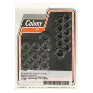 Colony Colony, transmission side cover nut kit. Parkerized Hex