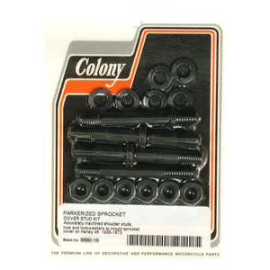 Colony Colony, sprocket cover mount kit. Black parkerized