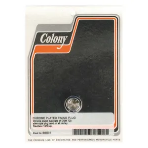 Colony Colony, timing plug. OEM style allen. Chrome