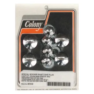 Colony Colony, rocker shaft plug & nut kit. Slotted. Chrome