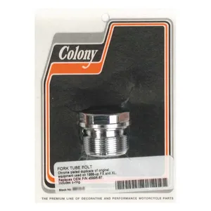 Colony Colony, 39mm fork tube plug. Flat Top. Chrome